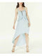 GUESS Chambray High-Low A-Line Dress Blue Medium